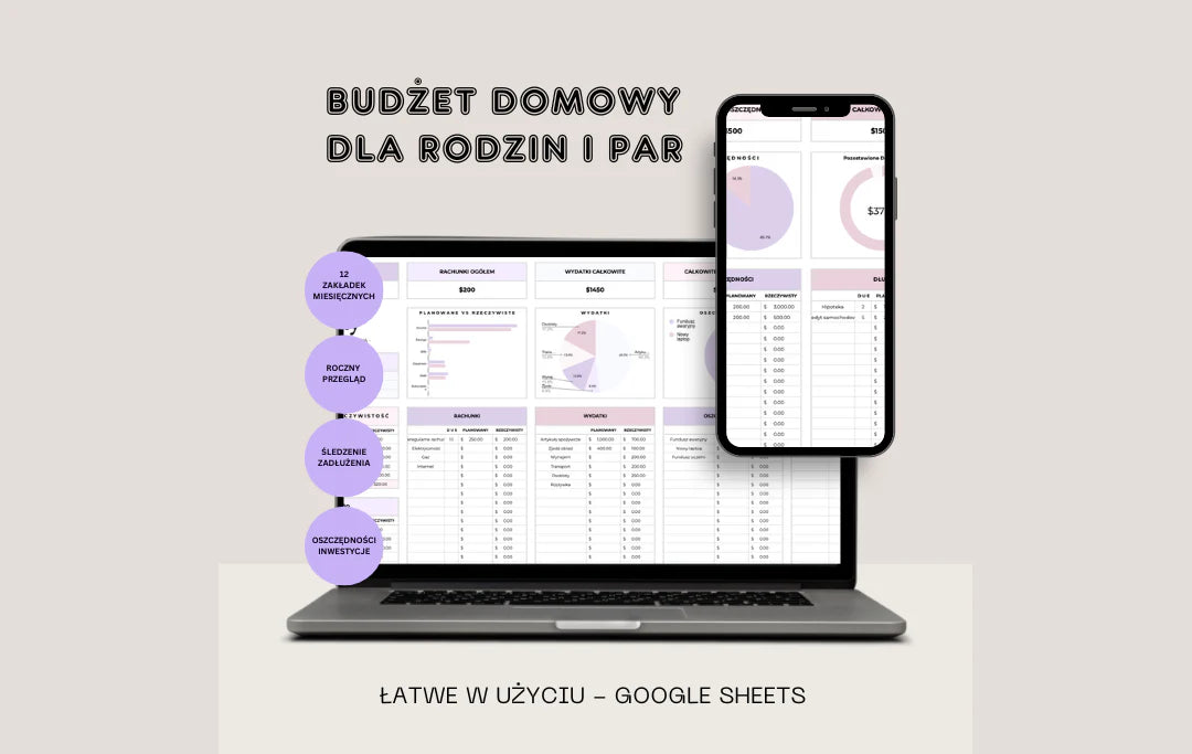 Budżet Domowy dla Rodzin & Par - Szablon Arkusza Excel