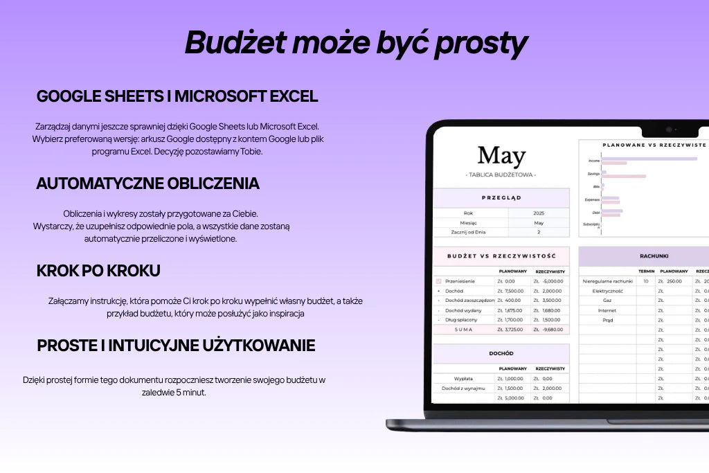 Budżet Domowy dla Rodzin & Par - Szablon Arkusza Excel