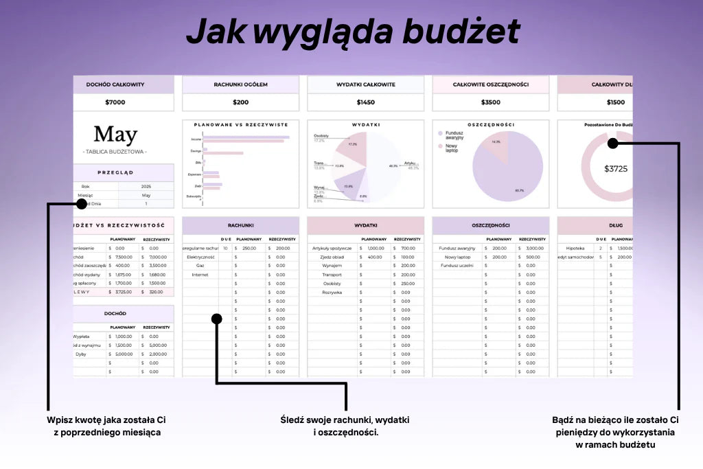 Budżet Domowy dla Rodzin & Par - Szablon Arkusza Excel